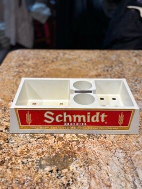 Schmidt Beer Plastic Bar Caddy in White and Red